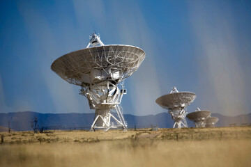 Dish antennas at the Very Large Array.