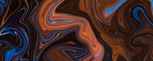 brown blue mixed Motion painted artificial, marbled surface, digital marbling illustration wallpaper. Marble stone texture abstract background grunge ink in water