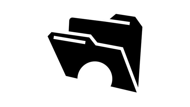 open folder glyph icon animation