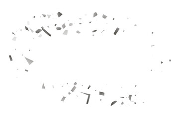 Silver glitter confetti on a white background. Decorative element.