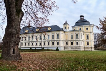 historical moravian silesian chateau with garden