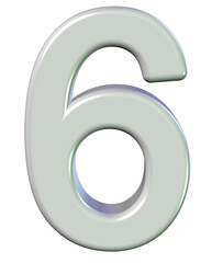 3d silver number 6