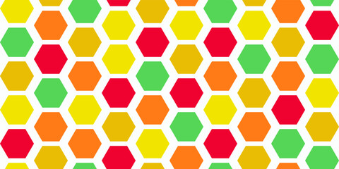 Colored honeycombs for bees. Seamless pattern for interior and surfaces. Vector for print and various designs.
