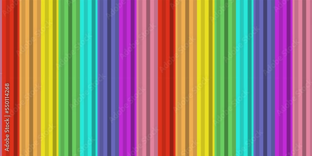 Poster Rainbow horizontal gradiental stripe pattern. Print and stylish interior design. Seamless vector decor pattern.