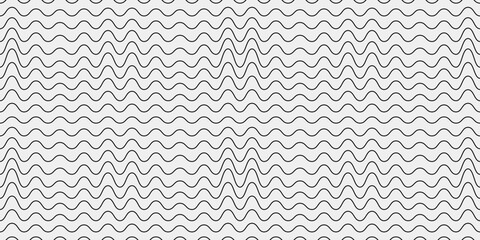 The waves are horizontal, slightly different elongation. Print and stylish interior design. Seamless vector decor pattern. - obrazy, fototapety, plakaty