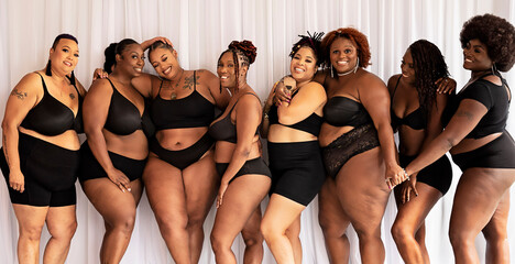 Eight Black women connecting and celebrating body positivity