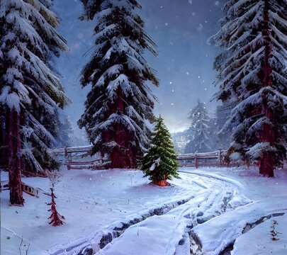 The sun shines through the trees, casting a bright glow on the fresh snow that covers the ground. The air is crisp and cold, and you can see your breath in front of you as you walk. Every step crunche