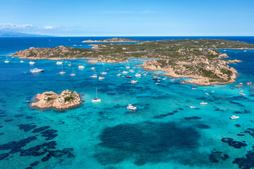 La Maddalena Boats Aerial