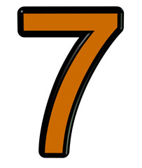 3d coffee colored number 7