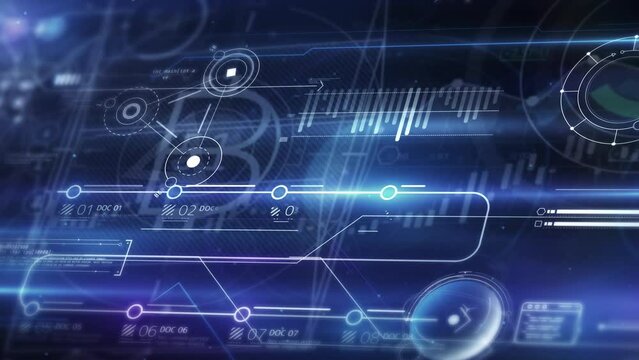 Virtual space of corporate infographics about cryptoassets.