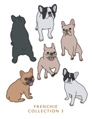 French Bulldog Color Illustrations in Various Poses