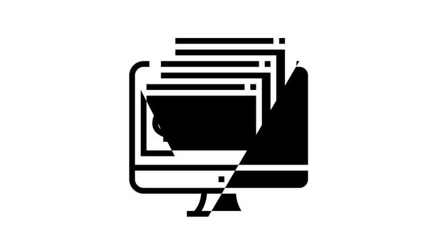 malware software line icon animation