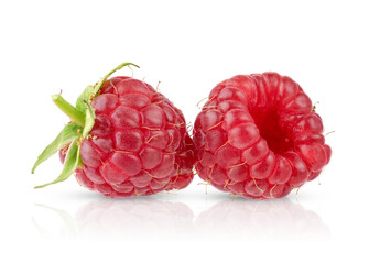 Two raspberries isolated 