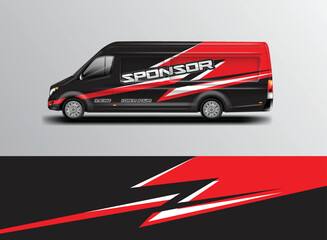 Car wrap design vector  background livery for van 