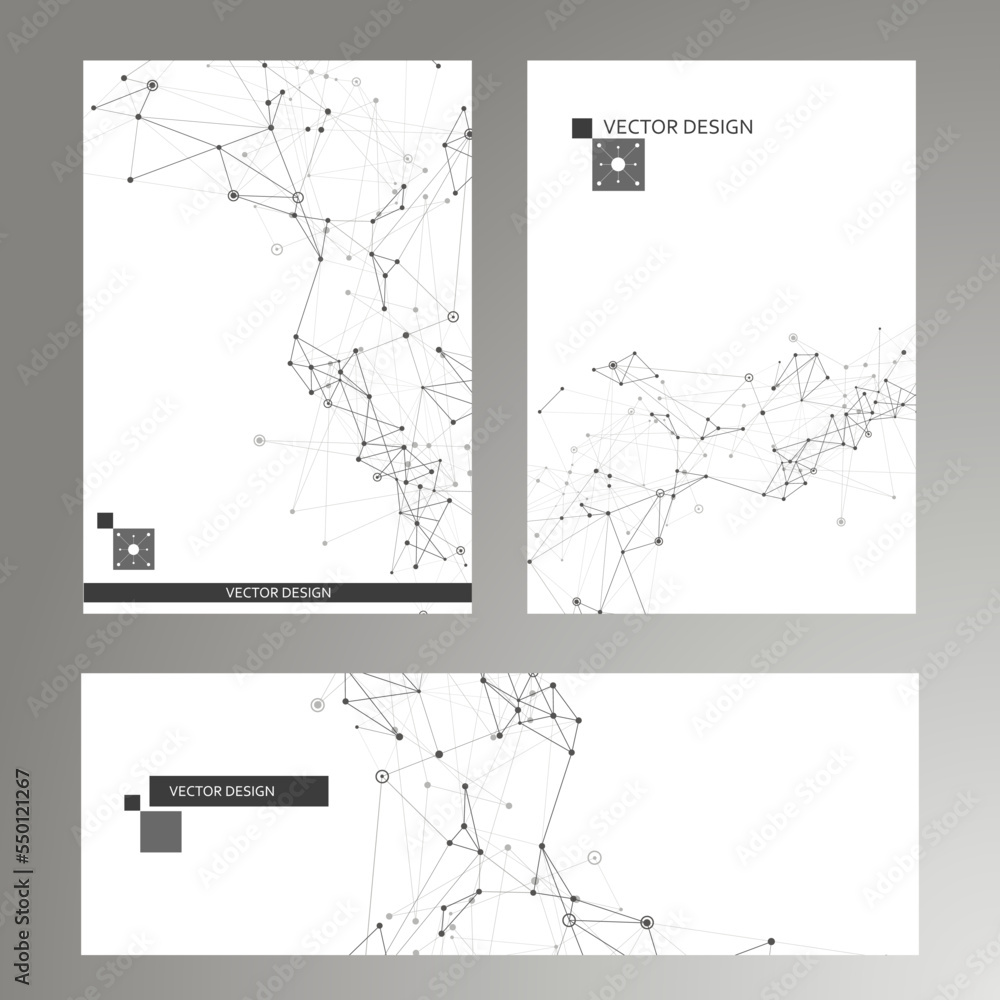 Poster Technology connect texture background. Abstract circuit wallpaper. Digital vector illustration. Lines and dots design