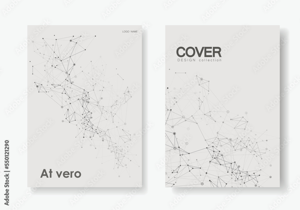Poster vector abstract molecular structure. cover medicine abstract art. creative shape atom leaflet. templ