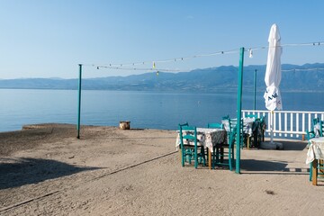 Seaside tavern tables in Greece