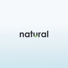 word NATURAL vector logo design