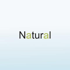 word NATURAL vector logo design