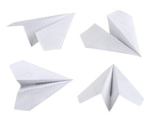 Set of paper planes isolated