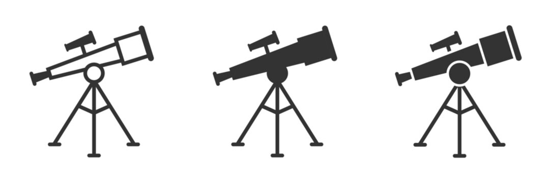 Telescope icon set. Vector illustration.