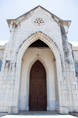 Fototapeta na wymiar Noumea City St. Joseph Cathedral Side Entrance