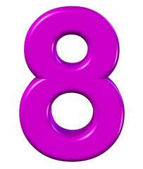 3d pink number 8