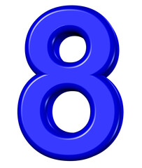 3d blue number 8