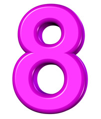3d pink number 8