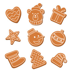 Cookie icon collection - vector color illustration