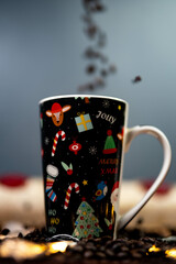 Hot coffe in christmass day
