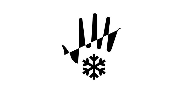 cold hands and feet glyph icon animation