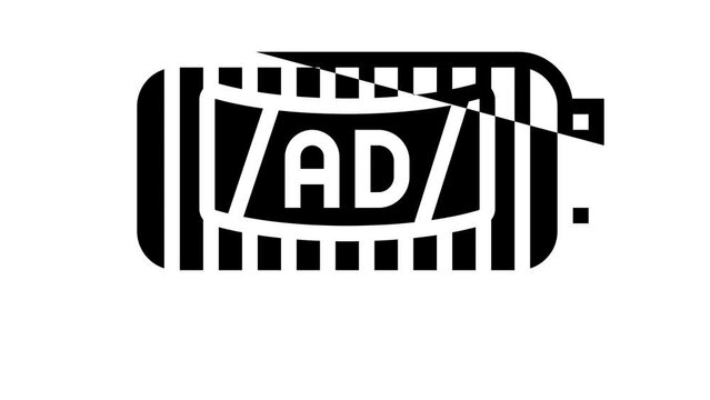 barrier crowd fence line icon animation