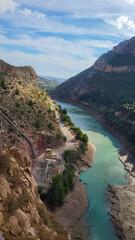 Obraz na płótnie Canvas El Caminito Del Rey, The Kings Little Path, Malaga Province, Beautiful Views of El Chorro Gorge, Ardales, Malaga, Spain