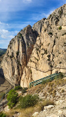 Bridge in Gorge of the Gaitanes in El Caminito Del Rey ,the Kings Little Path. A Walkway, Pinned Along the Steep Walls of a Narrow Gorge in El Chorro, Near Ardales in the Province of Malaga, Spain