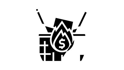 food asset inflation glyph icon animation