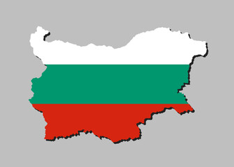 Vector map Bulgaria made flag, Europe country