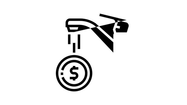 income financial freedom money line icon animation