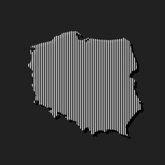Vector map Poland, creative map made grey lines