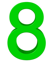 3d green number 8