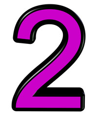 3d pink number 2