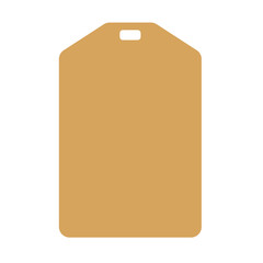 Simple flat empty brown price tag, gift name tag