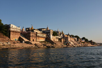 Panoramic view of Varanasi Ghats