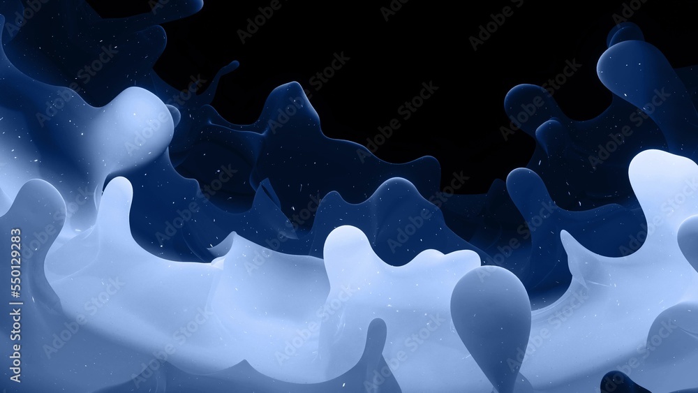 Poster 3d render. liquid gray gradient. matte paint surface as abstract stylish background. glitters in vis