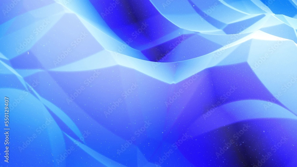 Poster beautiful abstract 3d surface with glitter sparkles, abstract 3d waves on surface. blue gradient, so