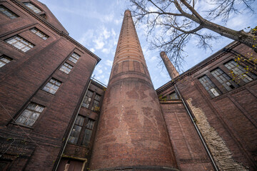 Old epic legendary historic brick abandoned power plant in Silesia, Poland
