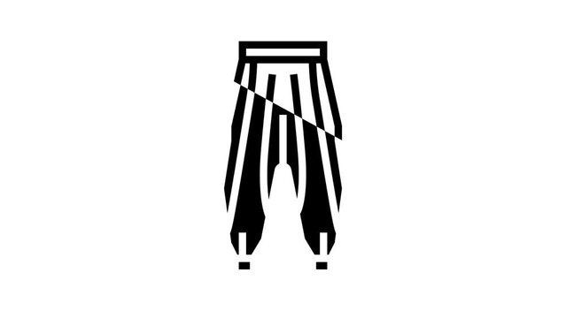harem pants clothes line icon animation