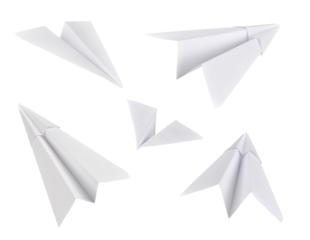Set of paper planes. Isolated on white background