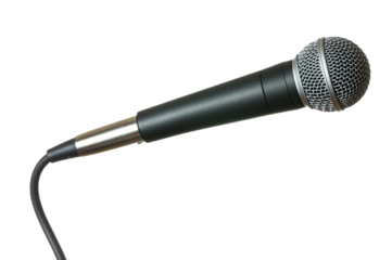 Classic stage microphone isolated against white