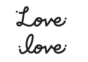 かわいい筆記体の文字 Love love